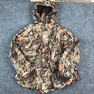Herters Camo Hunting Jacket Mens XXL Brown Hooded Waterproof Insulated